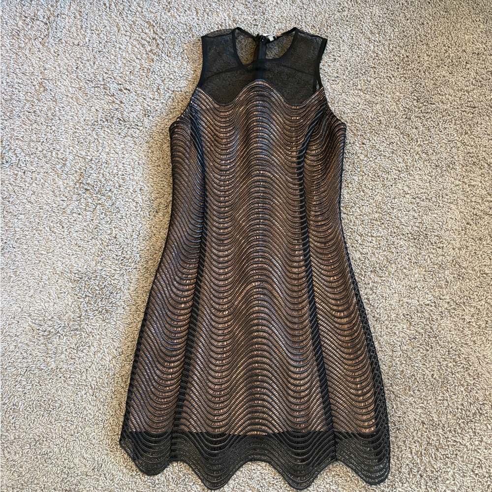 Topshop Black Mesh Overlay Dress – Size Small (Worn Once)